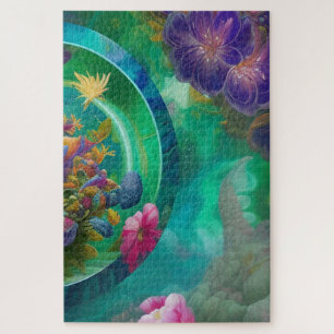 Floral Abstract Garden Jigsaw Puzzle