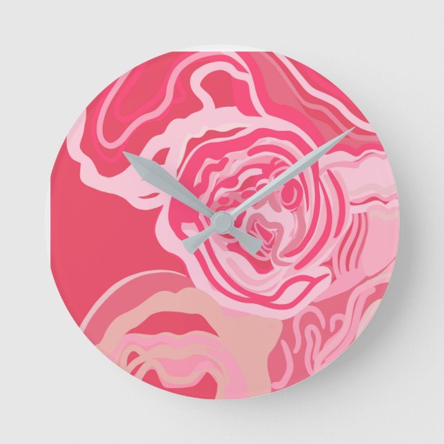 Floral abstract graphic design  round clock (Front)
