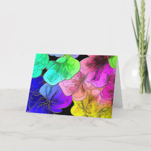 Floral Abstract in Stained Glass Note Card