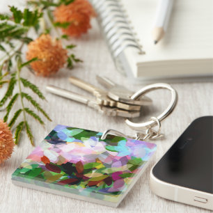 FLORAL ABSTRACT KEY RING