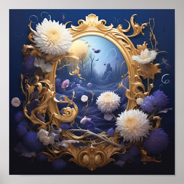 Floral abstract night  poster (Front)