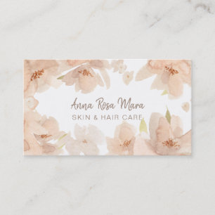 *~* Floral Abstract Peach Beige Soft Watercolor Business Card