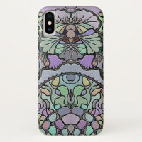 Floral abstract purple pansy mosaic pattern