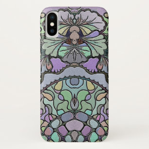 Floral abstract purple pansy mosaic pattern iPhone x case