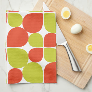 Floral Abstract Retro Pattern Tea Towel