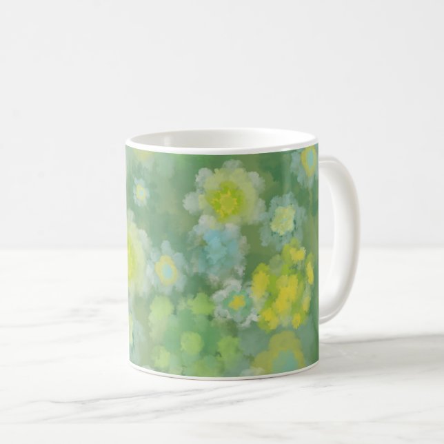 Floral Abstract Salty Watercolor Painting  Coffee Mug (Front Right)
