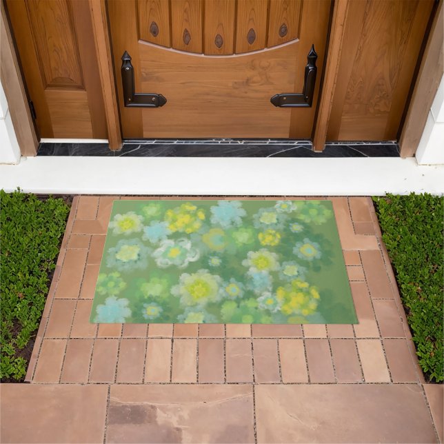 Floral Abstract Salty Watercolor Painting  Doormat (Outdoor)