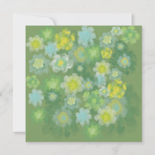Floral Abstract Salty Watercolor Painting  Holiday Card