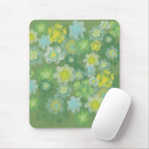 Floral Abstract Salty Watercolor Painting Mouse Mat