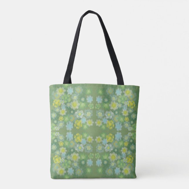 Floral Abstract Salty Watercolor Painting Pattern  Tote Bag (Back)