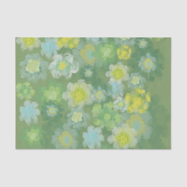Floral Abstract Salty Watercolor Painting  Tissue Paper (Front)
