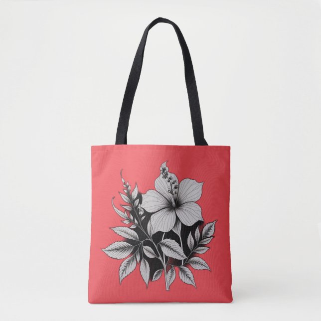 floral abstract tote bag (Front)