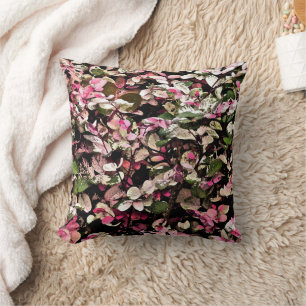 FLORAL ACCENT PILLOW/SNOWBUSH PLANT/PINKS, GREENS CUSHION