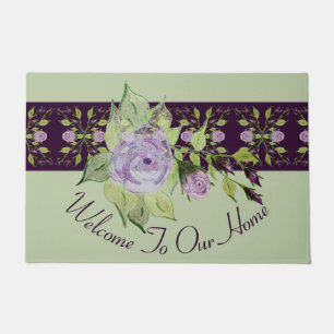 Floral Accented Elegant Doormat