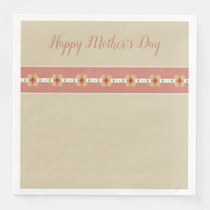Floral Accented Taupe Napkin