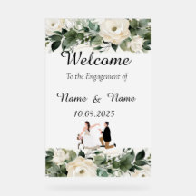 Floral acrylic Engagement sign