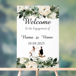 Floral acrylic Engagement sign 