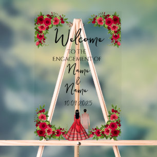 Floral acrylic Engagement sign