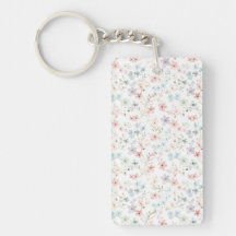 Floral acrylic keychain