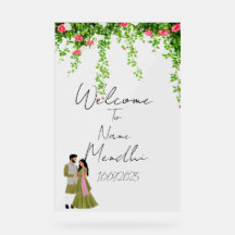Floral acrylic Mendhi sign