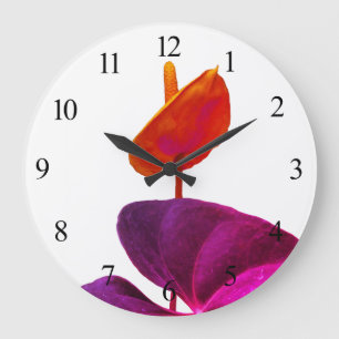 Floral Acrylic Wall Clock