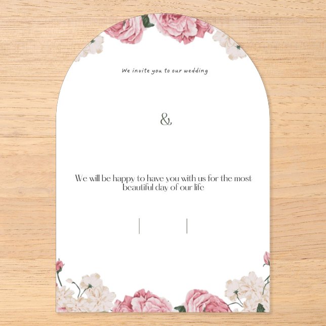Floral Acrylic Wedding Invitation (Front)