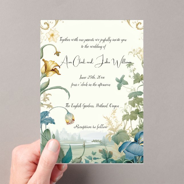 Floral Acrylic Wedding Invitation (Insitu (Handheld))