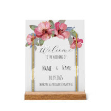 Floral acrylic  wedding sign