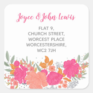 floral address label