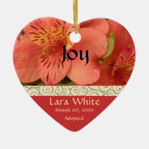 Floral Adoption Announcement Keepsake Ceramic Tree Decoration