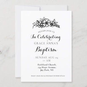 Floral Adult Baptism Invitation