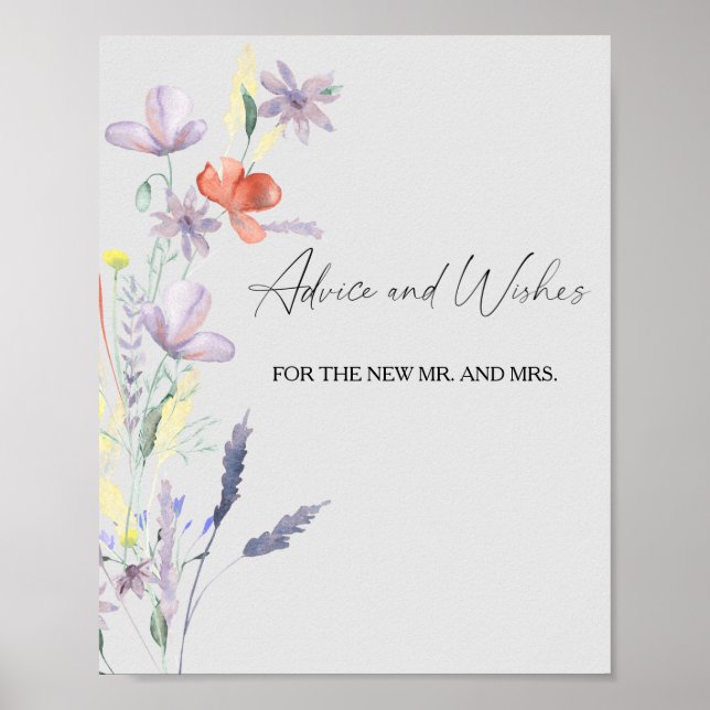 Floral advice and wishes for Newlyweds Poster (Front)