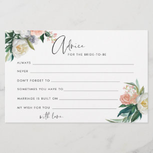 Floral Advice for the bride to be cards