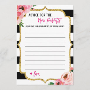 Floral Advice for the New Parents Baby Shower Card