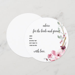 Floral Advice Wedding Shower Advice Card