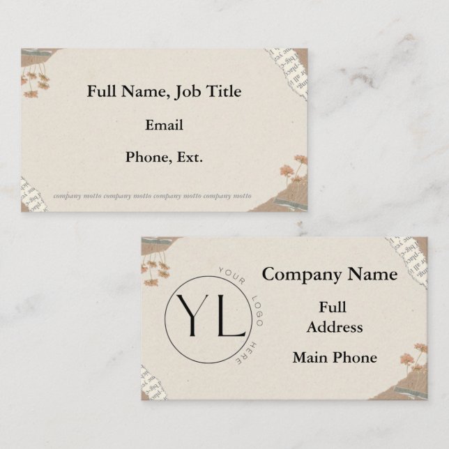 Floral Aesthetic Business Card (Front/Back)