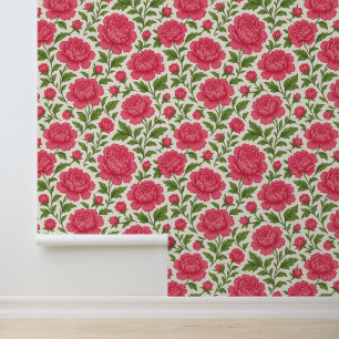 Floral Aesthetic Lush Pink Peonies Wallpaper