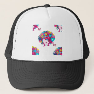 floral afro trucker hat