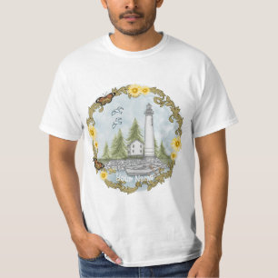 Floral Alabama Lighthouse  t-shirt