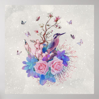 FLORAL ALCEDO ATTHIS POSTER