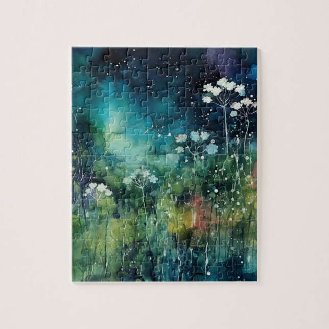 Floral Alcohol Ink Collage Jigsaw Puzzle (Vertical)