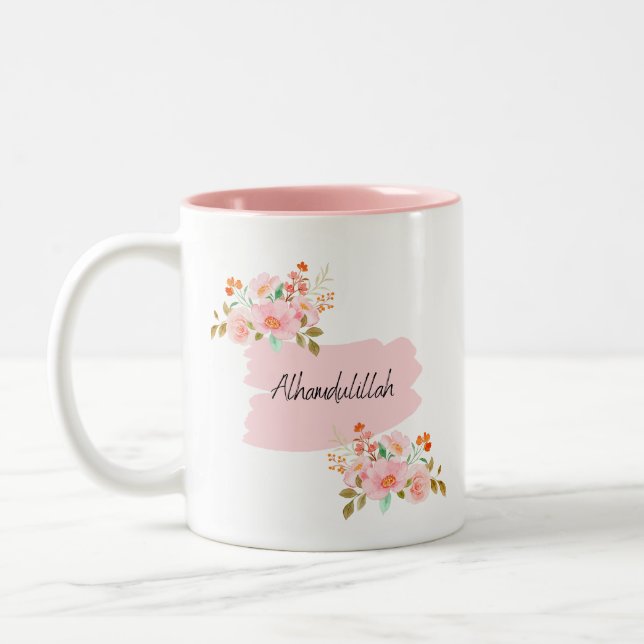 Floral Alhamdulillah Muslim Mug (Left)