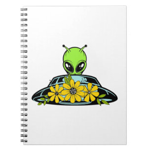 Floral Alien Spaceship  Notebook