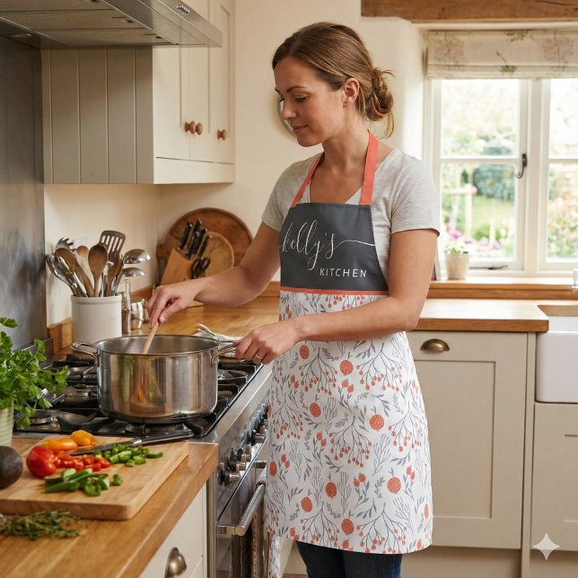Floral All-Over Print Apron (This beautiful personalized apron would make a great bridal shower or birthday gift! )