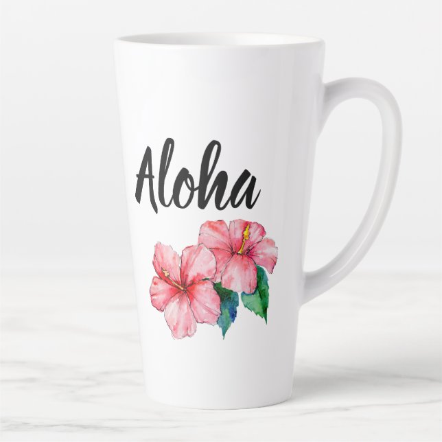 Floral Aloha Coffee Latte Mug (Right)