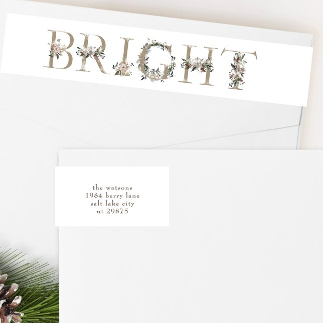 Floral Alphabet BRIGHT return address label (Creator Uploaded)