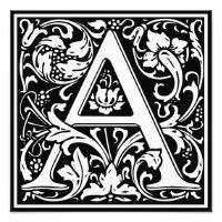 Floral Alphabet Monogram Letter A Photo Print