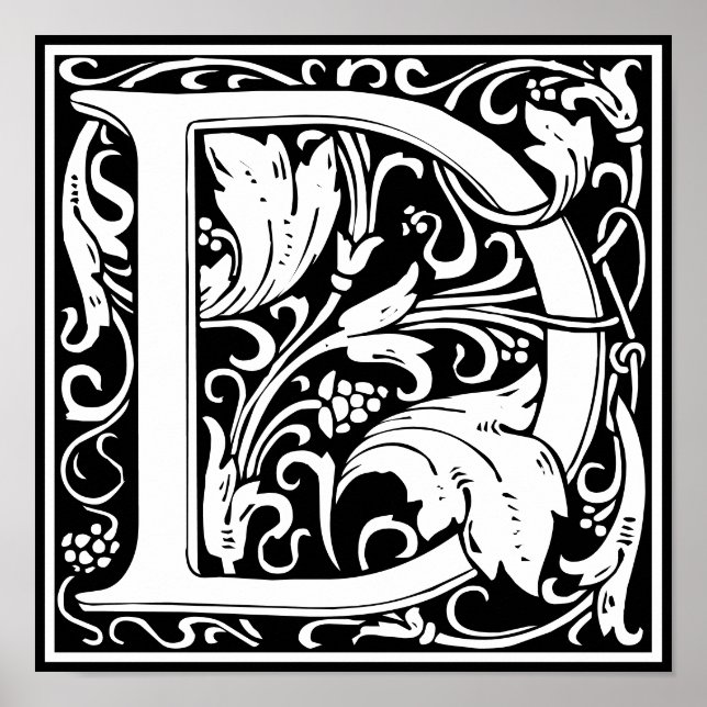 Floral Alphabet Monogram Letter D  Poster (Front)