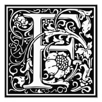 Floral Alphabet Monogram Letter F Photo Print