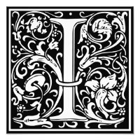 Floral Alphabet Monogram Letter I Photo Print